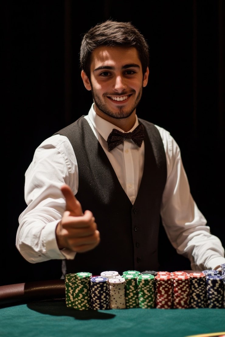 Live BandarQ dealer table on dwi11 streaming in HD with card dealing and banker position visible
